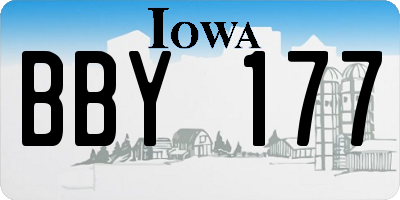 IA license plate BBY177