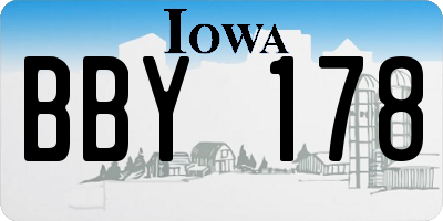 IA license plate BBY178
