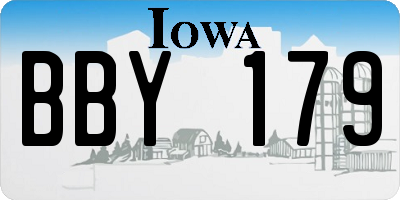 IA license plate BBY179