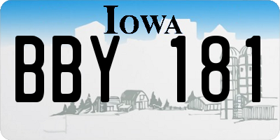 IA license plate BBY181