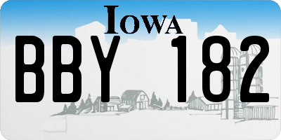 IA license plate BBY182