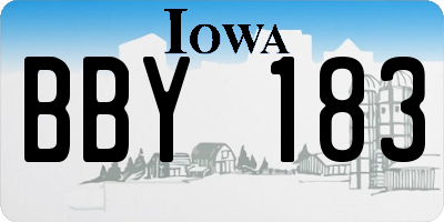 IA license plate BBY183