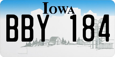 IA license plate BBY184