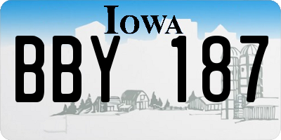 IA license plate BBY187