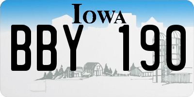 IA license plate BBY190