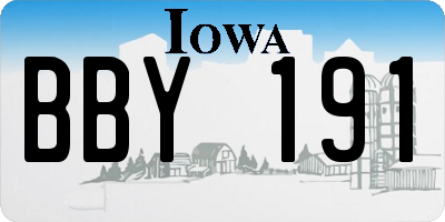 IA license plate BBY191