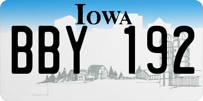IA license plate BBY192