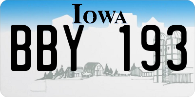IA license plate BBY193