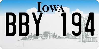 IA license plate BBY194
