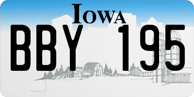 IA license plate BBY195
