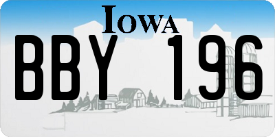 IA license plate BBY196