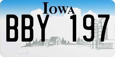 IA license plate BBY197