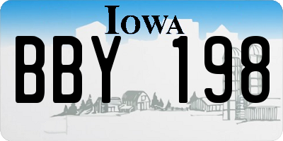 IA license plate BBY198
