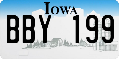 IA license plate BBY199