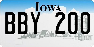 IA license plate BBY200