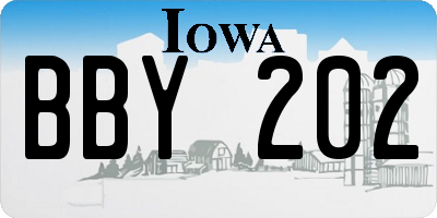 IA license plate BBY202