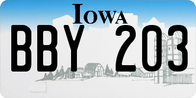 IA license plate BBY203
