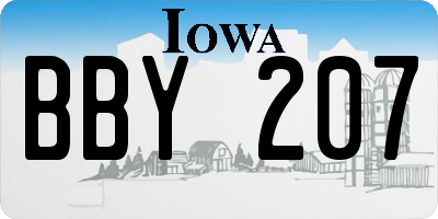 IA license plate BBY207