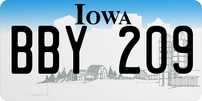 IA license plate BBY209