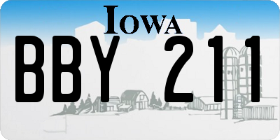 IA license plate BBY211
