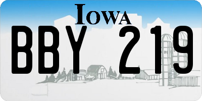 IA license plate BBY219