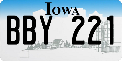 IA license plate BBY221
