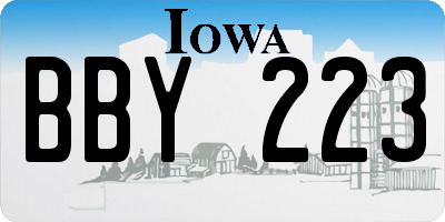 IA license plate BBY223