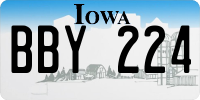 IA license plate BBY224