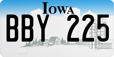 IA license plate BBY225