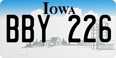 IA license plate BBY226