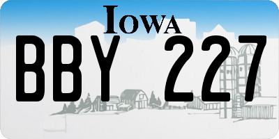 IA license plate BBY227