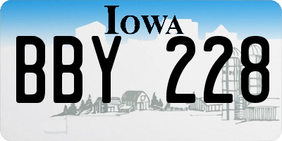 IA license plate BBY228