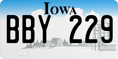 IA license plate BBY229
