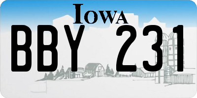 IA license plate BBY231