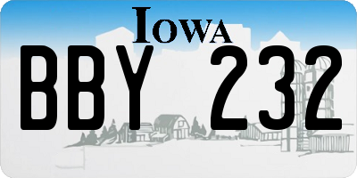 IA license plate BBY232