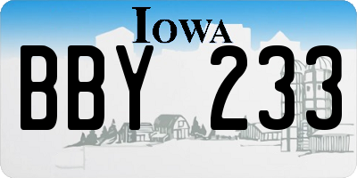 IA license plate BBY233