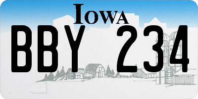 IA license plate BBY234
