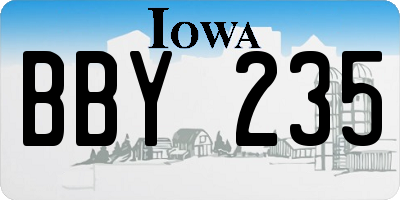 IA license plate BBY235