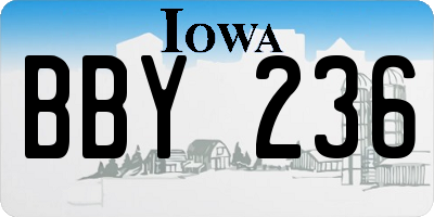 IA license plate BBY236