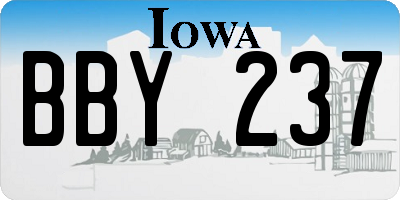 IA license plate BBY237