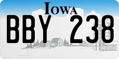 IA license plate BBY238