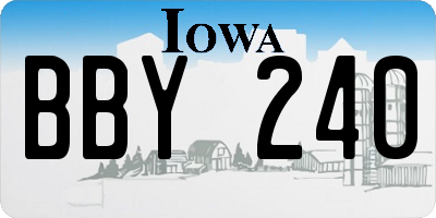 IA license plate BBY240