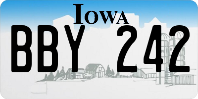 IA license plate BBY242