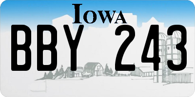 IA license plate BBY243