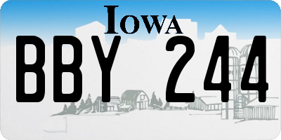 IA license plate BBY244