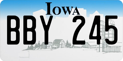 IA license plate BBY245