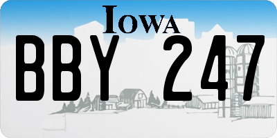 IA license plate BBY247