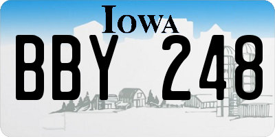 IA license plate BBY248