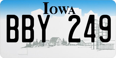 IA license plate BBY249