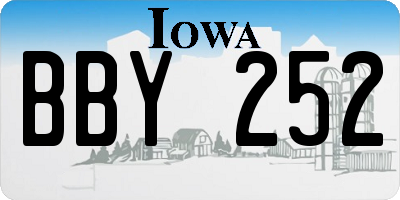 IA license plate BBY252
